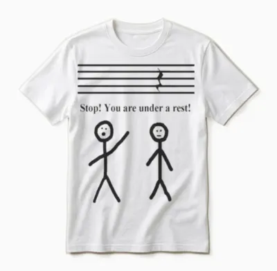 Funny Music Joke2 Unisex T-Shirt - White