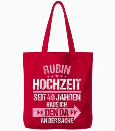 40 Jahre Verheiratet Rubin Hochzeit 40.hochzeitstag Tote Bags - Red