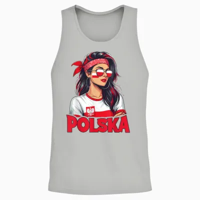Poland Flag Woman Sunglasses Girls Polska T-Shirt, Black Unisex Tank Top - Ash