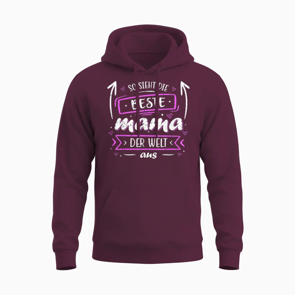 Super Mama Beste Mama Der Welt Mutter Muttertag Unisex Hoodie in Maroon