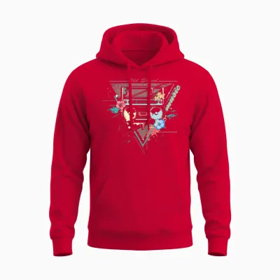 Ghettoblaster Retro Graffiti Unisex Hoodie - Red