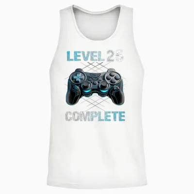 Level 25 Complete Gamer Mann 25. Geburtstag Freigeschaltet Unisex Tank Top - White