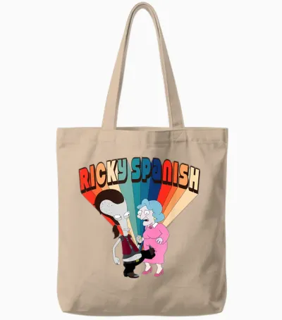American Dad Ricky Spanish Rainbow Logo Cartoon Tote Bags - Natural