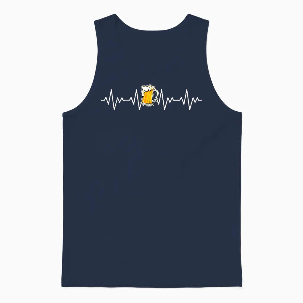 Bier-Herzschlag-Lustiges Design Unisex Tank Top in Navy