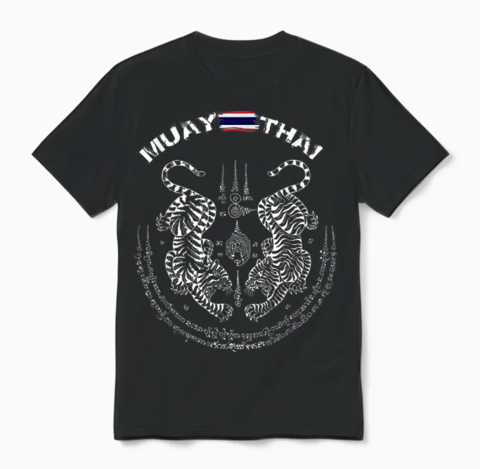 Muay Thai Kickboxing Thailand T-Shirt T-Shirt, Black, S Unisex T-Shirt in Black