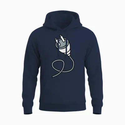 Connect Connection Cable Plug Outlet Power Electri Unisex Hoodie - Navy
