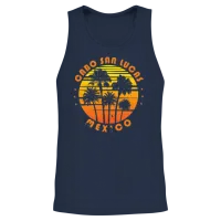 Retro Cabo San Lucas Mexico Souvenir Vintage Palm Unisex Tank Top - Navy – 2