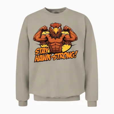Hawk Strong Muscular Hero Unisex Sweatshirt - Sand