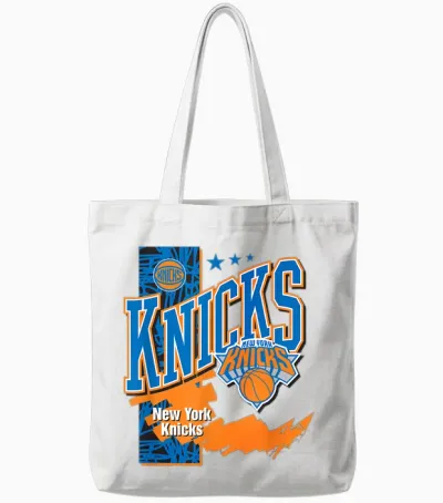 Joueur Officiel De La Nba Des New York Knicks Bloqué Tote Bags - White