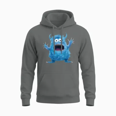 Funny Monster Unisex Hoodie - Graphite Heather