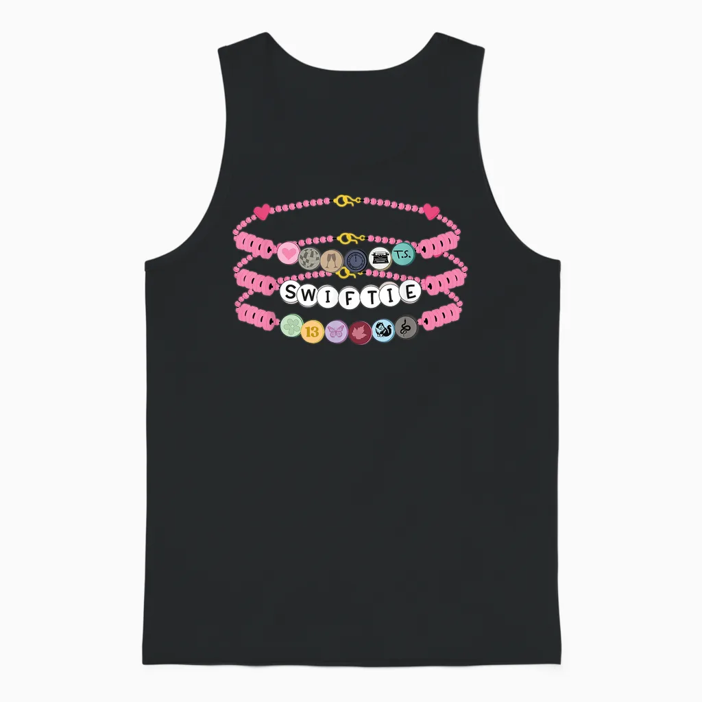 I Love Taylor Girl 90s Friendship Bracelet Taylor First Name Unisex Tank Top in Black