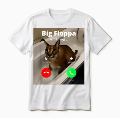 Lustiger Big Floppa Mein Geliebter Big Floppa Ruft Meme Cat Unisex T-Shirt - White