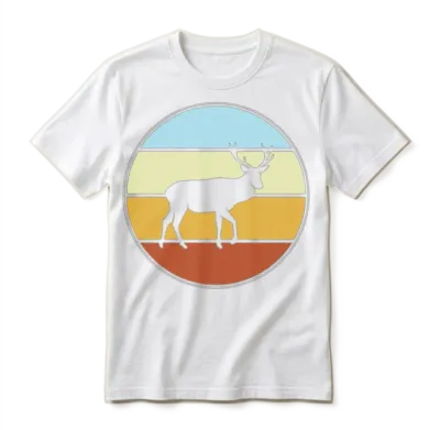 Deer Retro Unisex T-Shirt - White