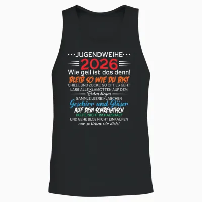 Jugendweihe 2026 | Lustiges Spruch Design Geschenk Unisex Tank Top - Black