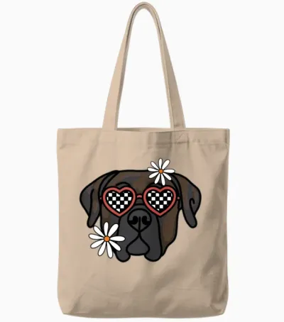 Boerboel Retro Dog Tote Bags - Natural