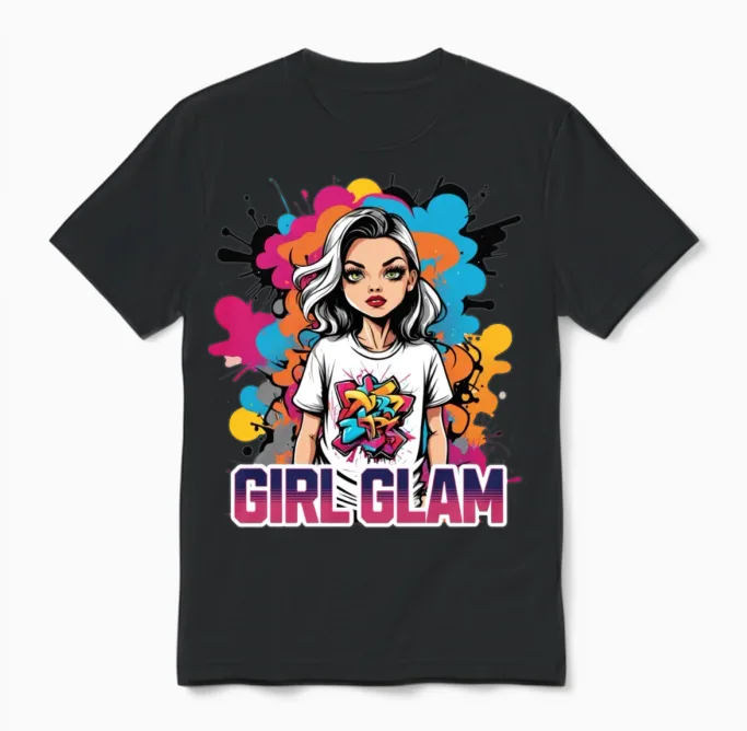 'girl Glam' Graffiti Girl Gd Unisex T-Shirt in Black