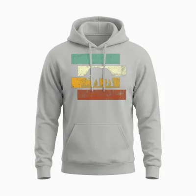 Elephant Retro Unisex Hoodie - Ash