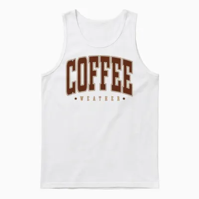 Retro Coffee Weather 2 Unisex Tank Top - White