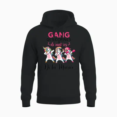 Gang Des Copines Déjantées De La Mariée Future Mariée Evjf T-Shirt Haut De Gamme Unisex Hoodie - Black