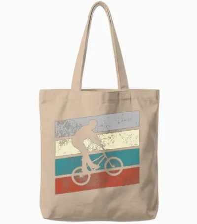 Bmx Retro Tote Bags - Natural