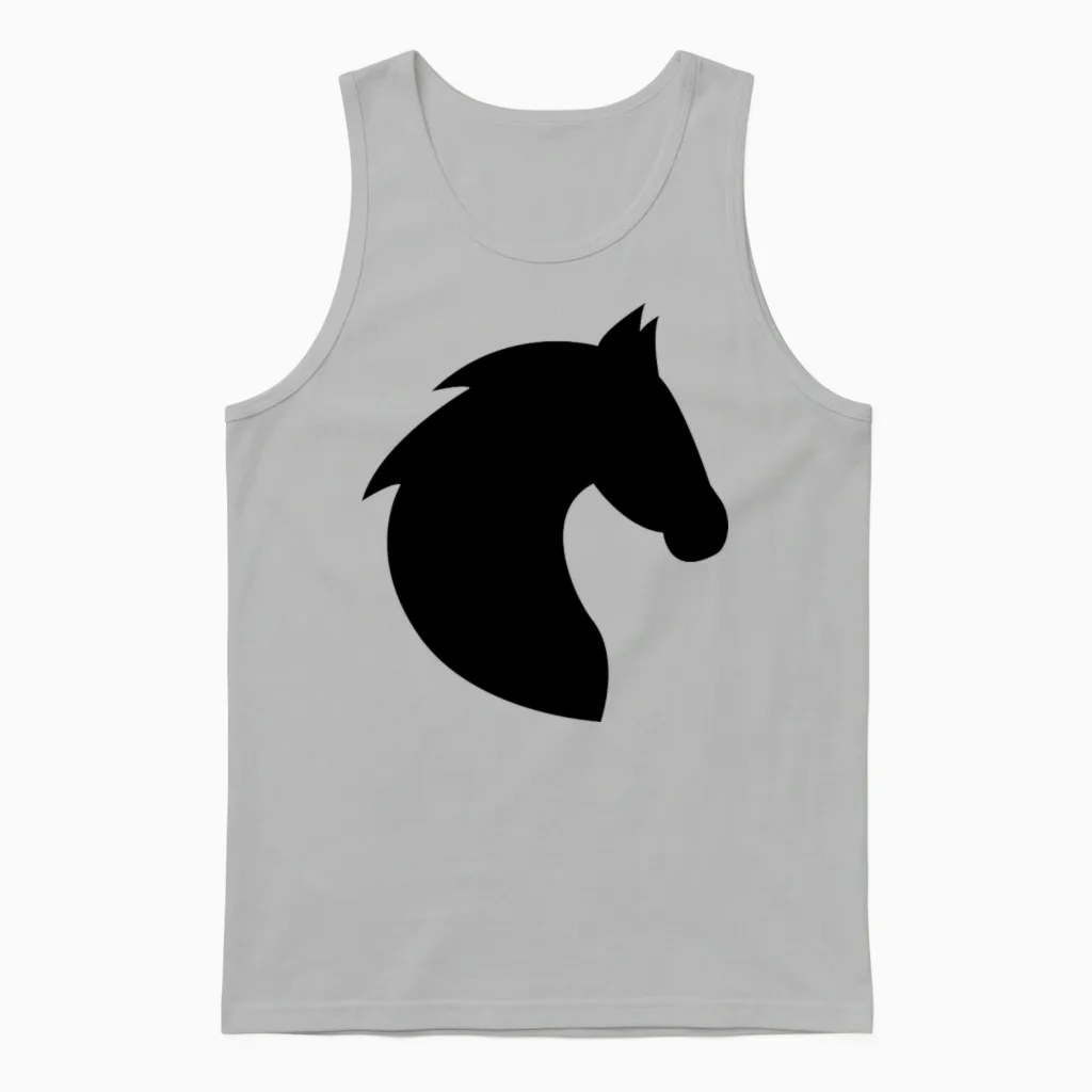 Horse, Horse Head, Horses, Riding, Riding, Rider Unisex Tank Top in Ash
