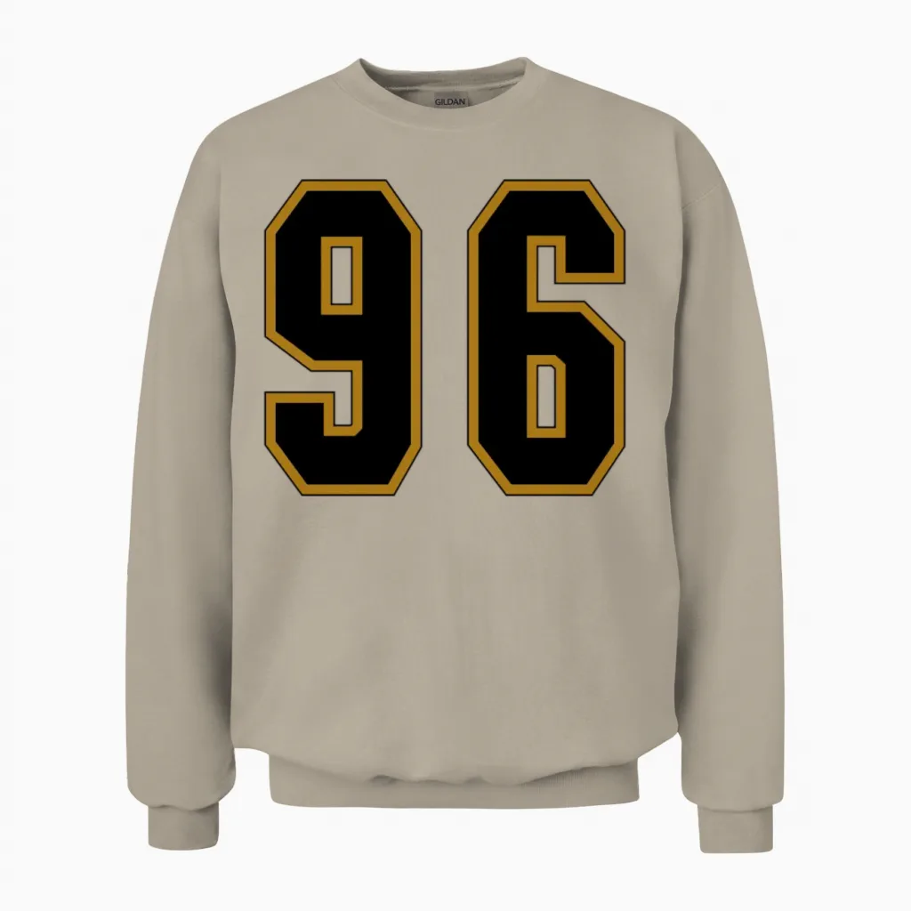Jersey Number 96 Unisex Sweatshirt in Sand