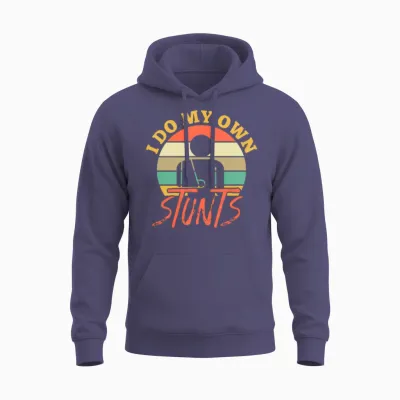 I Do My Own Stunts Retro Unisex Hoodie - Heather Sport Dark Navy