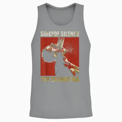 Suicide Silence Official Merchandise - Cleaning Block T-Shirt, Black Unisex Tank Top - Sport Grey