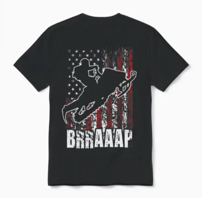 Snowmobile Riding Usa Unisex T-Shirt - Black