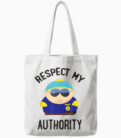 South Park Cartman Respect My Authority Tote Bags - White