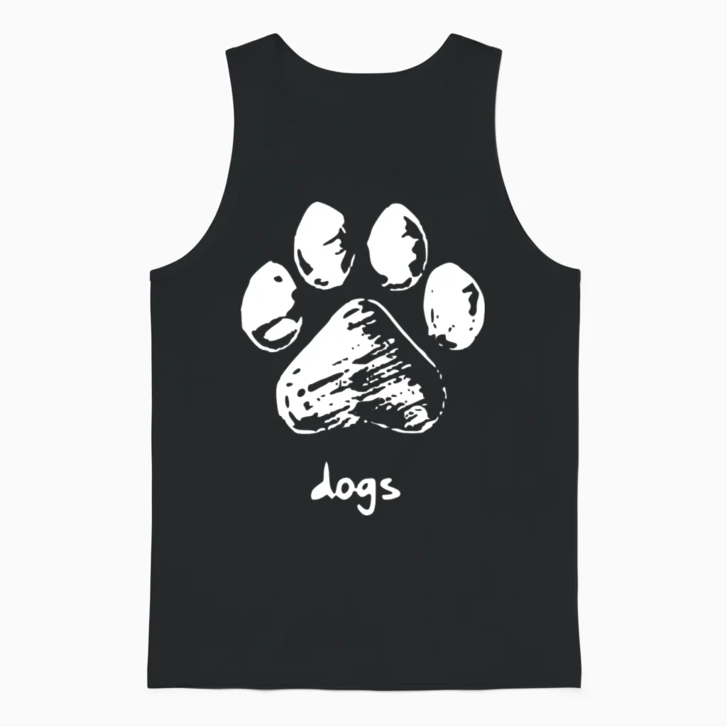 Dog Paw - Dogs Lovers Unisex Tank Top in Black