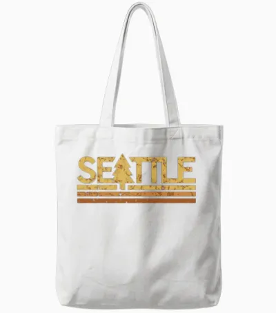 Retro Vintage Seattle Washington Tote Bags - White