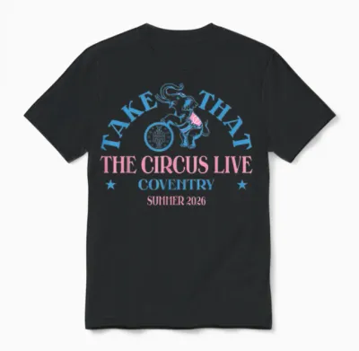 Take That the Circus Live Coventry Unisex T-Shirt - Black