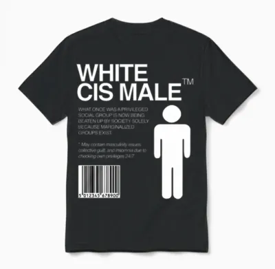 White Cis Male Unisex T-Shirt - Black