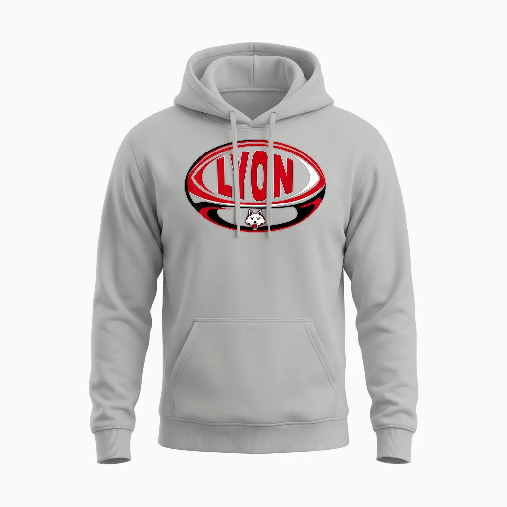 Rugby Lou Edition Supporter Man Woman Child T-Shirt, Black, S Unisex Hoodie in Ash