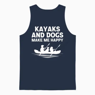 Kayaks Dogs Unisex Tank Top - Navy