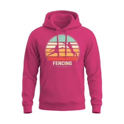 Fencing Retro Unisex Hoodie - Heliconia