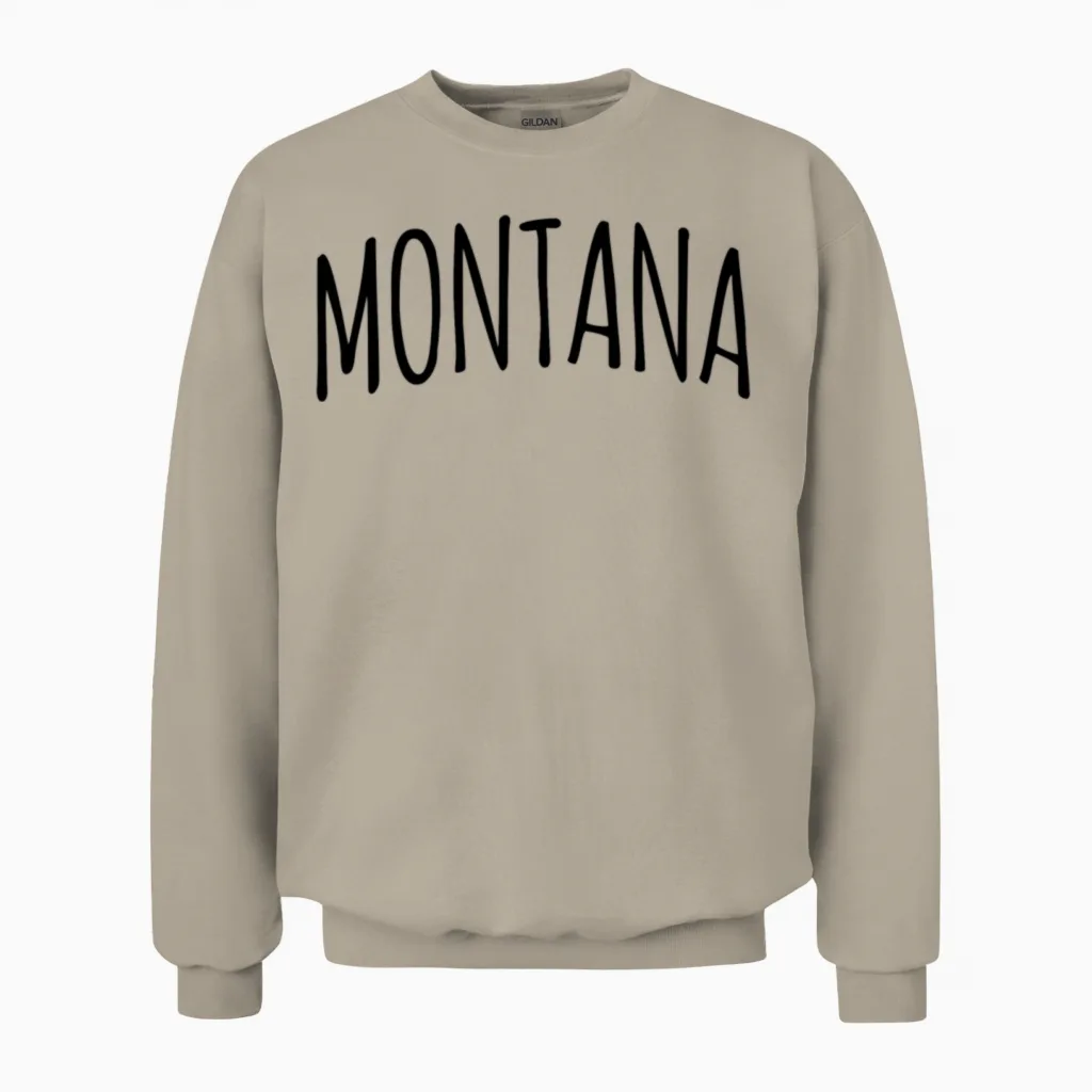 Cute Montana Unisex Sweatshirt in Sand