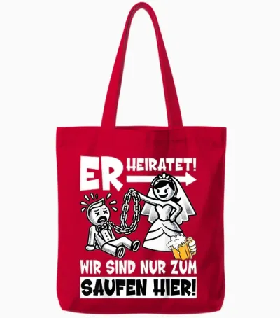 Jga T-Shirt Männer Junggesellenabschied Shirt Poltern Jga Tote Bags - Red