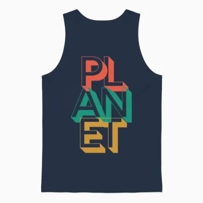 Retro Planet Unisex Tank Top - Navy