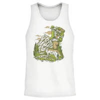 Hiking with Dog — Lovers Unisex Tank Top - White – 2