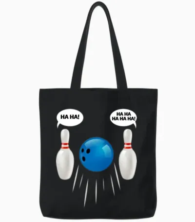 Funny Bowling Gift for Bowlers Tote Bags - Black