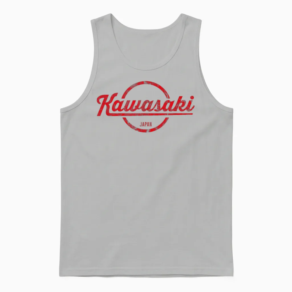 Kawasaki Rotes Vintage-Design Für Herren Und Damen Unisex Tank Top in Ash
