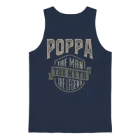 Poppa the Legend Unisex Tank Top - Navy – 1