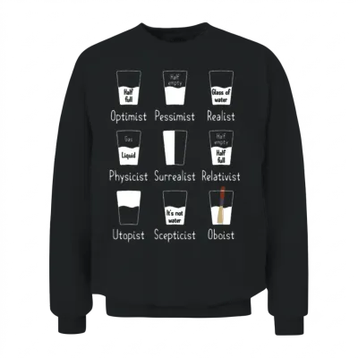 Oboe Water Orchestra Musician Oboist Optimist Unisex Sweatshirt - Black