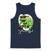 Skater Froggie Unisex Tank Top - Navy – 1