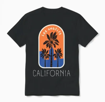 Retro Los Angeles California Unisex T-Shirt - Black