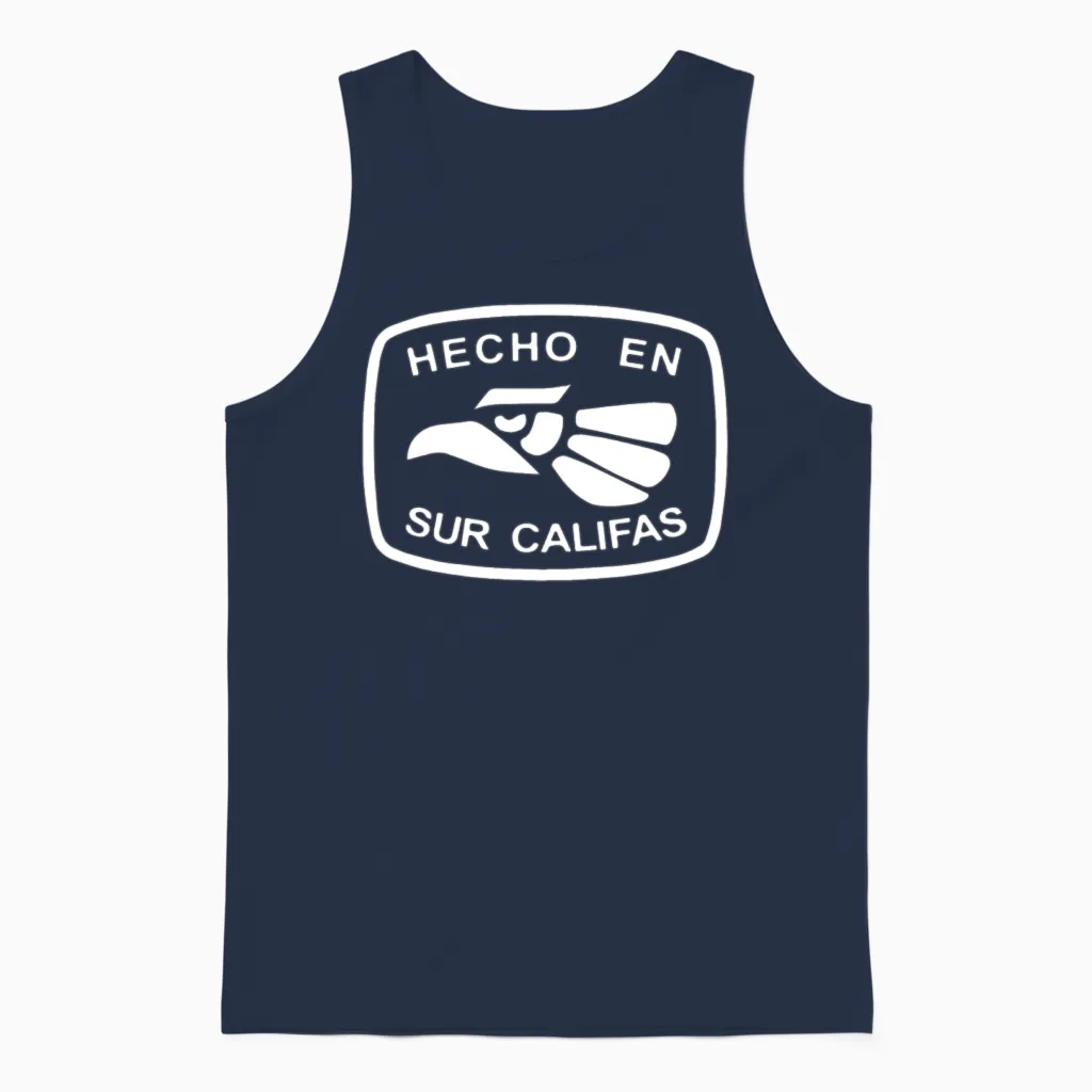 Hecho En Sur Califas So Cal Southern California Re Unisex Tank Top in Navy