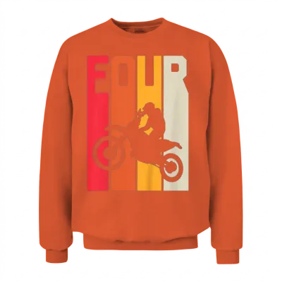 4th Birthday Retro Motocross Unisex Sweatshirt - Orange