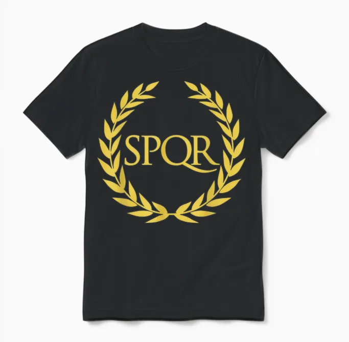 Ancient Rome Spqr T-Shirt, Red, S Unisex T-Shirt in Black